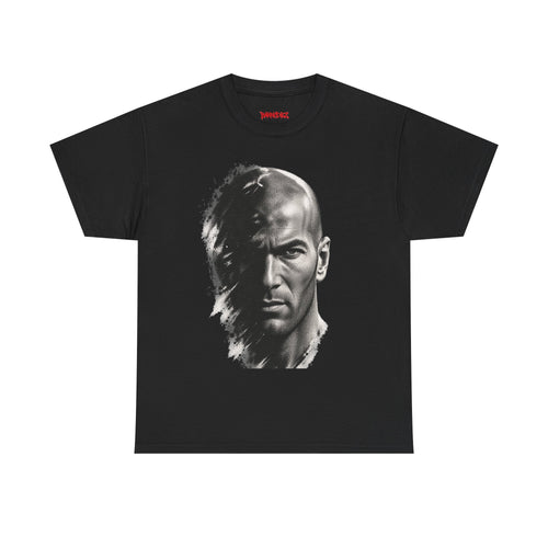 Camiseta de homenaje a Zidane de Barrio Diez, arte en blanco y negro