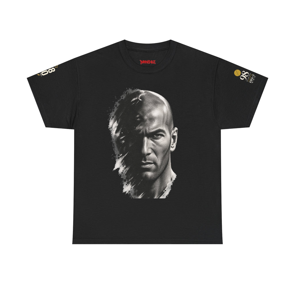 Portrait Graphic Tee — Split Face Black & White Art