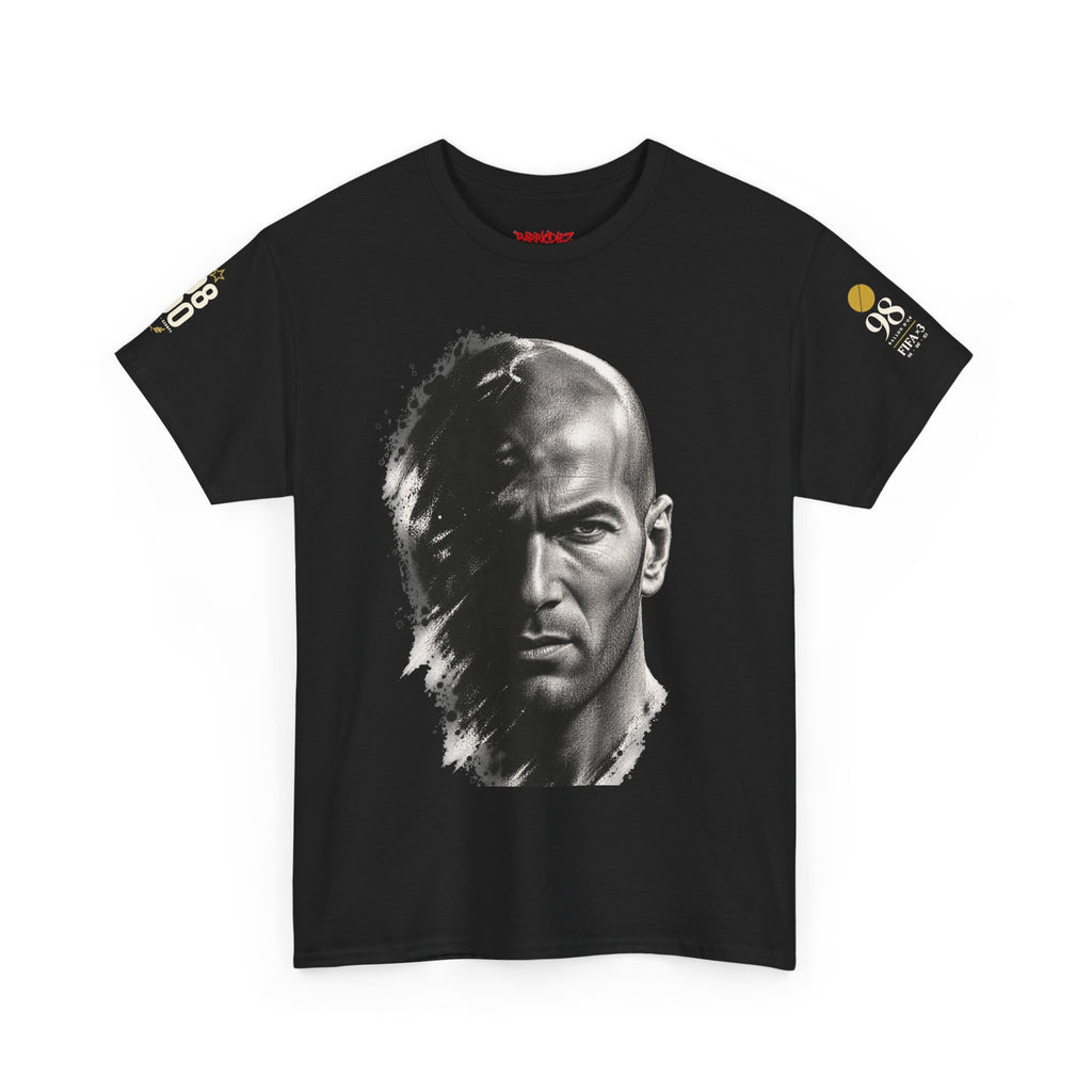 Portrait Graphic Tee — Split Face Black & White Art